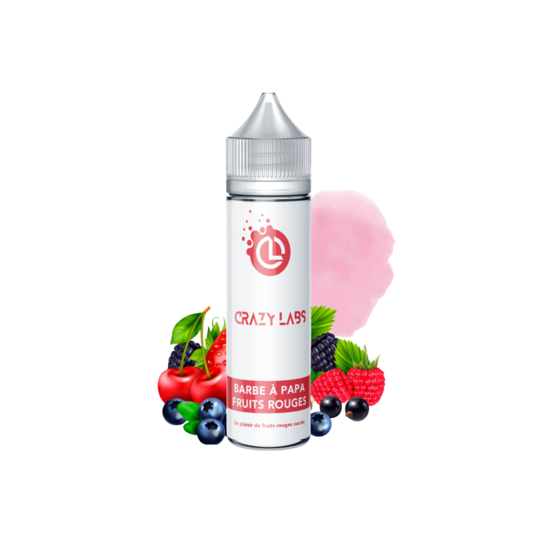 Barbe a papa fruits rouges- Crazy Labs - 50ml 0mg