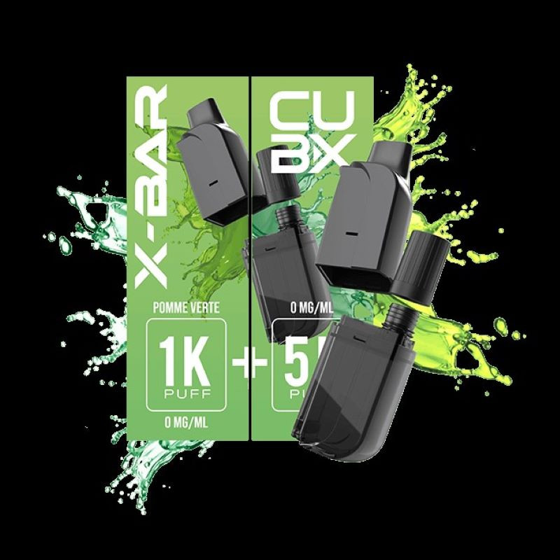 Cartouche pré-remplie CUBX Go X-Bar Pomme Verte